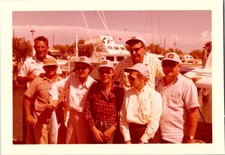 Fishing Group Portrait 1950s Snapshot Photograph Port Aransas TX Boats picture