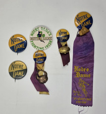 Vintage Notre Dame Fighting Irish Pinback Lot 6 pcs Early Football Memorabilia picture