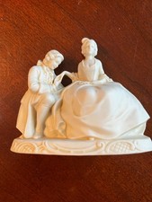 Vintage White Porcelain Courting Couple Figurine - Colonial / Victorian Style picture