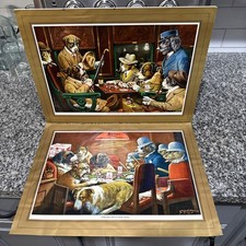 Vintage Shiner Beer Dogs Playing Poker C.M. Coolidge Calendar Prints Lot of 2 picture