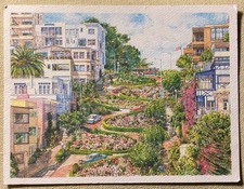 Vtg San Francisco USA Lombard Street By Thibaut Print Post Card 6.5