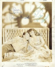 ACTOR BURGESS MEREDITH & HIS WIFE ACTRESS PAULETTE GODDARD, SIGNED VINTAGE PHOTO picture