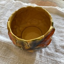 Planter Vintage Relpo fall leaves  #6272 rare pattern. Vibrant retro orange picture