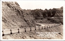RPPC Scenic Highway, Pinnacles, Badlands NP, South Dakota- Photo Postcard picture