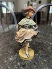 Bavarian Dancer TONI BAUR Wood Carved Figurine 12.5 cm picture