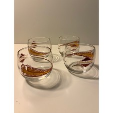 Vintage Illinois Central Railroad Train Logo Rocks Glasses Set of 4 picture