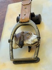 c1900 Austrian Cold Painted Hunting Dog Antique Desk Paper Clip Watch Fob Marble picture