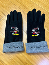 Disney Walt Disney World Mickey Mouse Fleece Gloves Adult Black/Gray picture