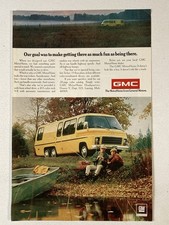 1974 GMC Motorhome Print Ad Camper Goal Getting Fun Fishing picture
