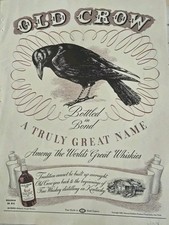 1938 Old Crow Kentucky Straight Bourbon Whiskey truly great name Vintage Ad picture