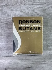Vtg Ronson Varaflame Butane Lighter Original Box Case Papers Engraved “Judy” picture