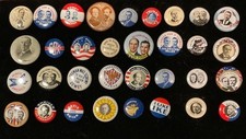 33 Pc Vintage Repro Campaign Buttons 1896-1968 Display Lot picture