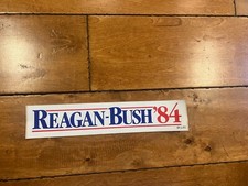 Vintage 1984 REAGAN BUSH '84 Presidential Campaign Bumper Sticker 2.5
