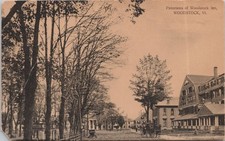 Woodstock Inn VT Street Scene Postcard c.1907-1915 W. D. Clough Pharmacy Vermont picture