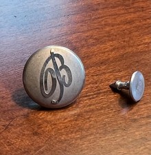 Blumarine Silver Tone B Logo Blue Jean Button EUC picture