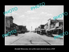 Bemidji Minnesota The Main Street & Stores c1920 Large Historic Old Photo picture