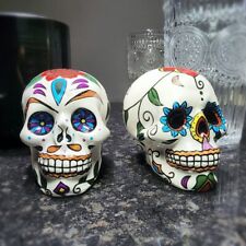 Sugar Skull Salt & Pepper Shakers, Day of the Dead Skulls, Kitchen Curiosities picture