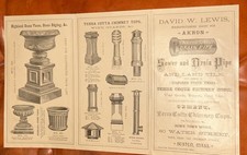 Akron Ohio Sewer and Drain Pipe Terra Cota Advertising Illustrated 1880 Boston  picture