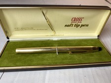 VINTAGE CROSS SOFT TIP PEN 1/20 12KT GOLD FILLED WITH ROUGH CASE picture