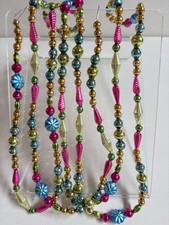 GORGEOUS Vintage Mercury Glass Bead Garland W Shaped Czech Beads 84” (519) picture