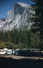 sl47 Original slide 1950’s Red Kodachrome  California Yosemite Park cars 669a picture