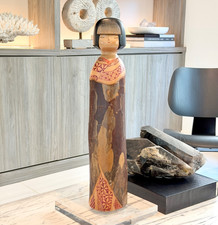 Kato Tatsuo Tree Sisters 樹木姉妹 Japanese Sosaku Creative Kokeshi sculpture 20in picture