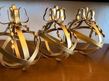 Vintage 1970s Large Hollywood Regency Style Iron Egg Topiary Orbs 8”x8” picture