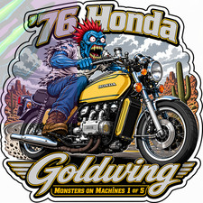 1976 Honda Goldwing GL1000 Motorcycle 9x9cm Durable Die-Cut Vinyl Sticker 1 of 5 picture