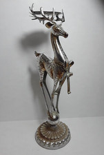 Vintage Pier One Imports Silver Metal Reindeer Candle Holder 20 in High picture