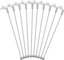 10 Pcs Metal Golf Cocktail Stirrers Swizzle Stir Sticks 7.87 Inch Reusable Drink picture