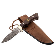 Puma XP Blacktail Damascus Knife, Drop Point, Jacaranda Wood Handle, Sheath, NEW picture