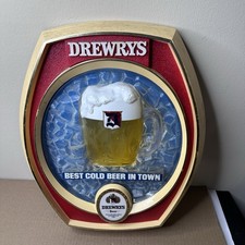 Vintage Drewrys Beer Plastic Advertising Sign with Beer Glasses Steins 3D picture