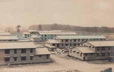 Camp Dix NJ - CONSTRUCTION OF BARRACKS - RPPC Postcard Burlington County picture