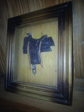 vintage rustic western shadow box picture