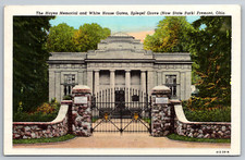 c1940s Hayes Memorial Gates Spiegel Grove Fremont Ohio Postcard picture