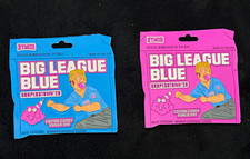 Big League Blue Cooperstown Sport Chewing Gum Enamel Pinbacks Blue & Pink picture