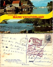 Maine ME Greetings From Vacationland Back Cove New Harbor Postcard 62292 picture