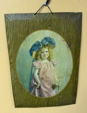 ANTIQUE MEEK CO. TIN ADVERTISING COUNTRY STORE SIGN YOUNG GIRL SEYDEL GUM RARE picture