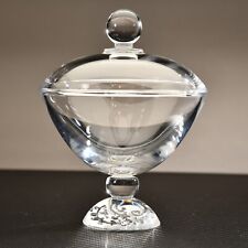 Beautiful clear Glass Pedestal Bowl/Candy Dish with frosted etched foot picture