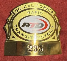 RARE Vintage Southern California RTD SCRTD Operator Hat Badge #235 Transit picture