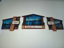 Vintage NOS Hamm's Chalet 3 Piece Bar Sign Display still sealed w/ instructions picture