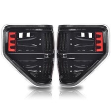 PIT66 LED Tail Lights Compatible with 2009-2014 Ford F150 LED Point Style Bla... picture