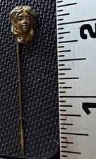 Antique c1900 Art Nouveau Maiden Face Stickpin Victorian Edwardian Jewelry picture
