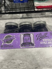 6 Purple Ball Pint 16oz Mason Jars Limited Heritage 100th Anniversary Improved picture