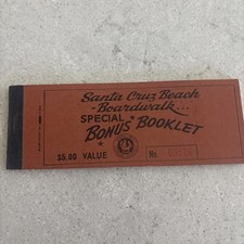 1960’s Santa Cruz Beach Boardwalk Special Bonus Book 10 Cent Tickets Mint Cond picture