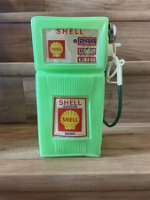 Vtg 11” Shell Gasoline Plastic Blow Mold Gas Pump H-G Toys Coin Bank w/Bell picture