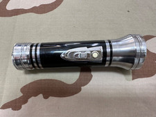 VINTAGE STELLAR BRAND FLASHLIGHT CHROME PLATE FIXT FOCUS SPOTLIGHT Black picture