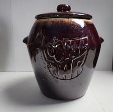 Vintage McCoy Brown Drip Glaze Large Cookie Jar with Lid: ID #7024 Made In USA picture