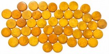 48pc Vintage Egg Yolk Bakelite Discs Veined Marbled Tested Jewelry Making 100g picture