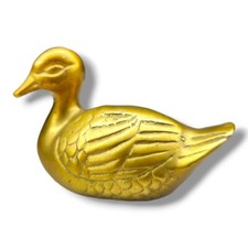 Vintage Miniature Solid Brass Duck Figurine Paperweight 2.5